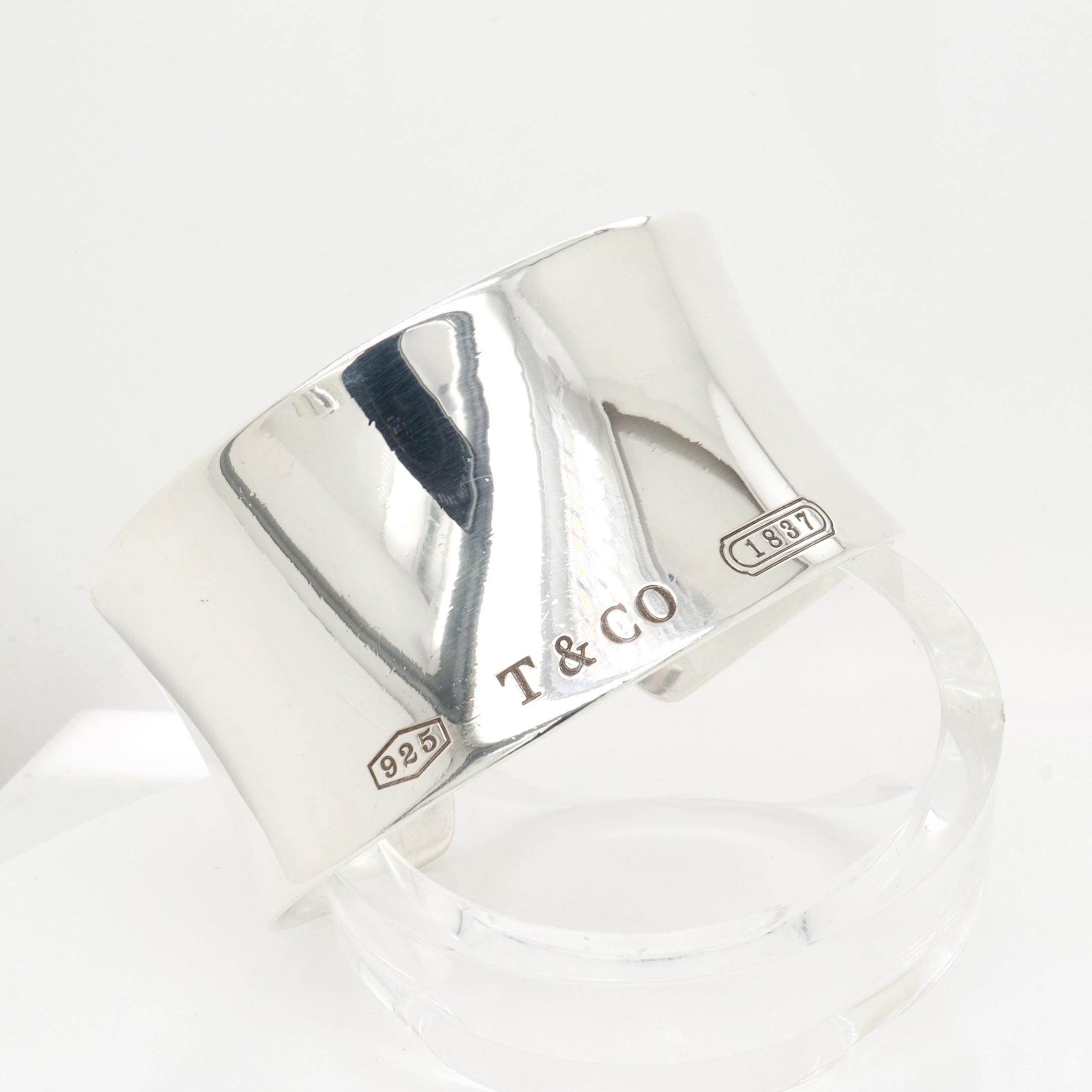 Tiffany & Co. Sterling Silver 1837 Cuff Bracelet In Good Condition For Sale In Philadelphia, PA