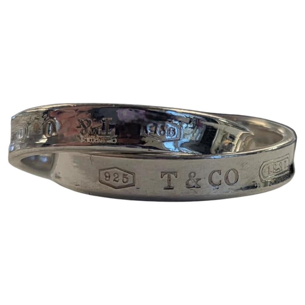 Tiffany 
Co. Sterling Silber 1837 Double Interlocking Band Ring #24076 im Angebot