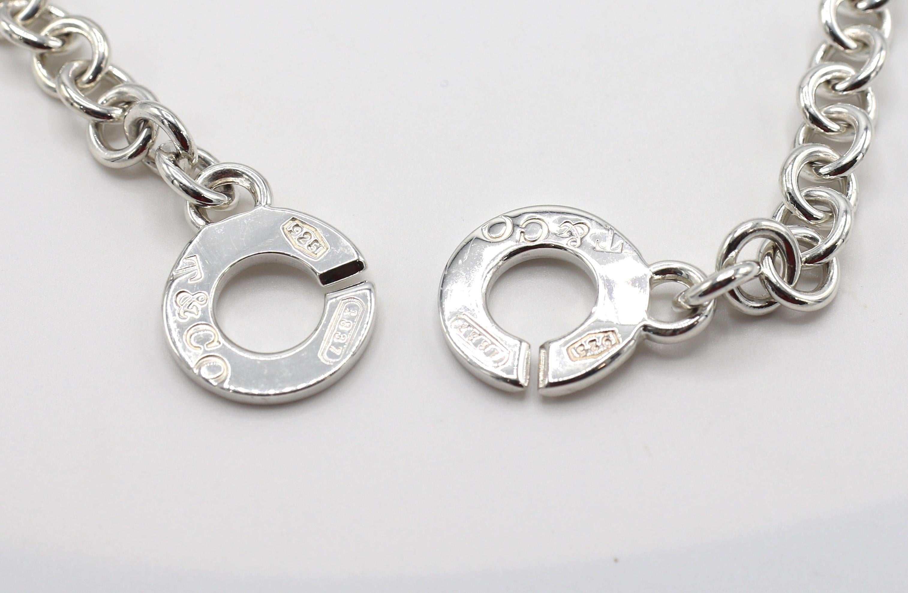 Tiffany & Co. Sterling Silver 1837 Interlocking Circle Chain Link Necklace In Excellent Condition In  Baltimore, MD