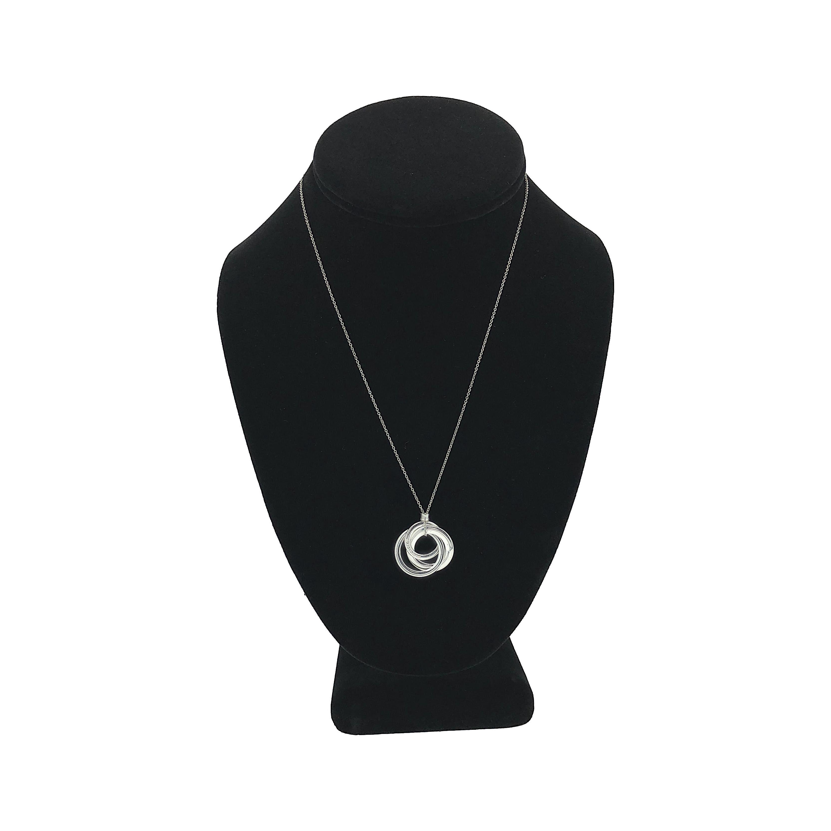 Contemporary Tiffany & Co. Sterling Silver 1837 Interlocking Circles Pendant Necklace