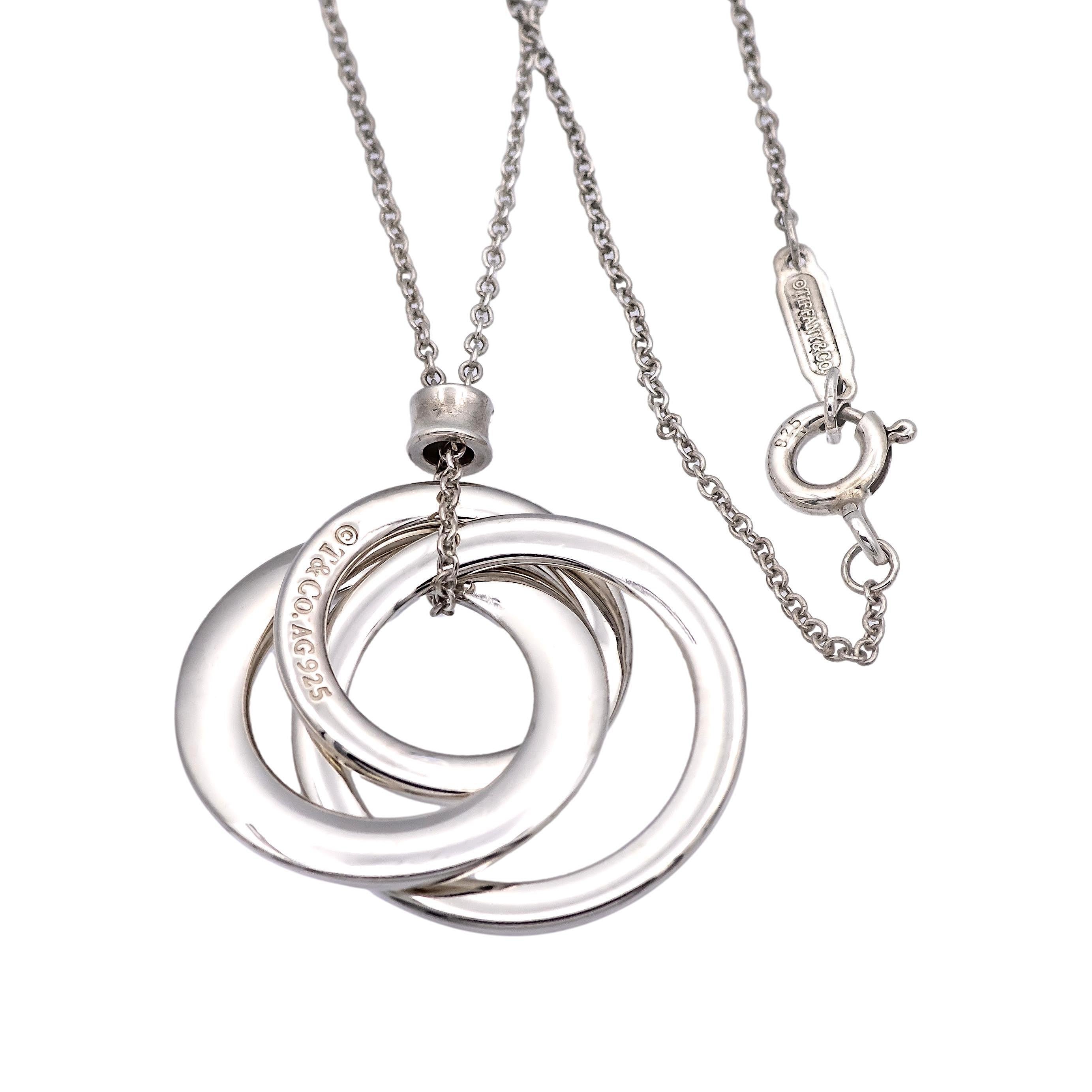 Women's Tiffany & Co. Sterling Silver 1837 Interlocking Circles Pendant Necklace