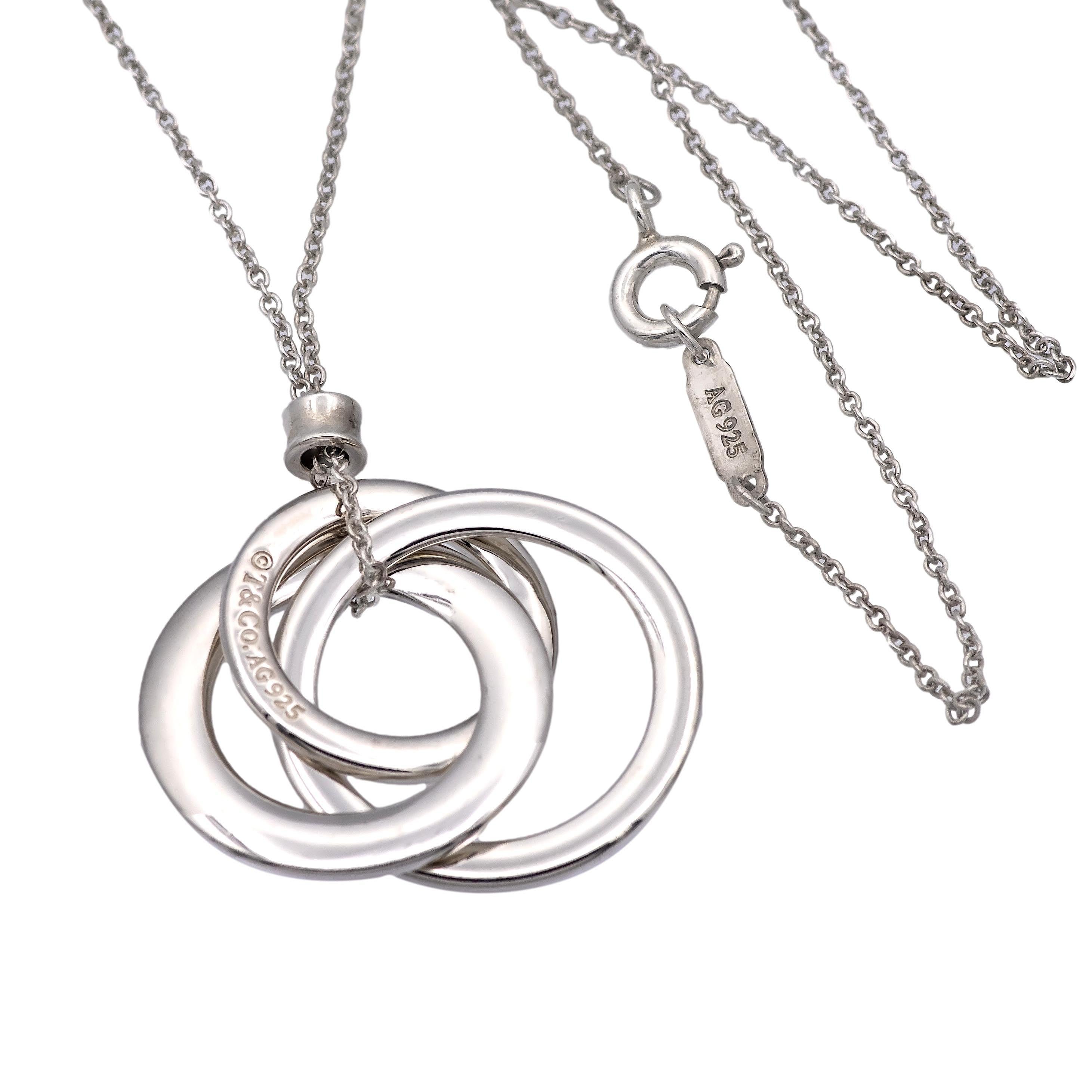 Tiffany & Co. Sterling Silver 1837 Interlocking Circles Pendant Necklace 1