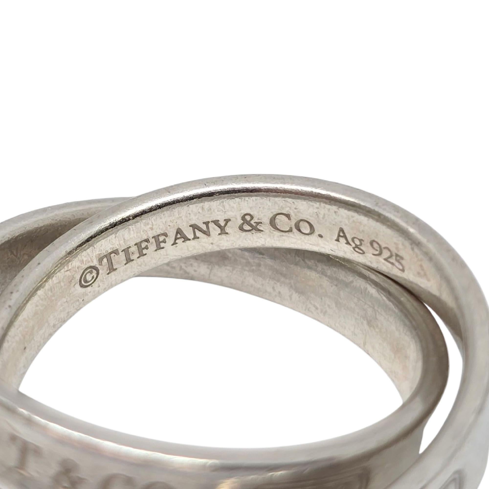 Tiffany & Co Sterling Silver 1837 Interlocking Circles Ring Size 5 #21787 in vendita 4