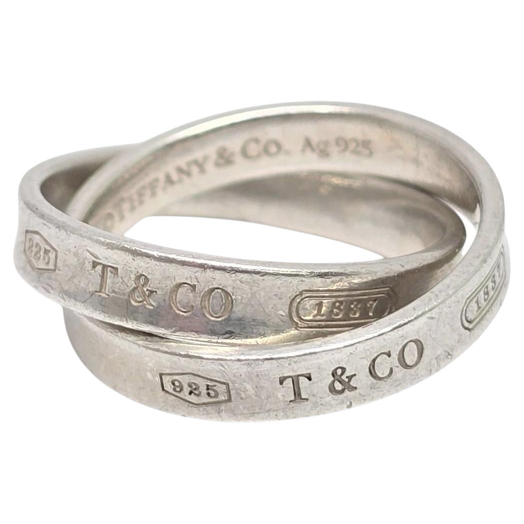 Tiffany & Co Sterling Silver 1837 Interlocking Circles Ring Size 5 #21787