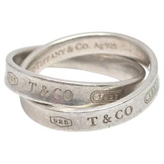 Tiffany & Co Sterling Silver 1837 Interlocking Circles Ring Size 5 #21787