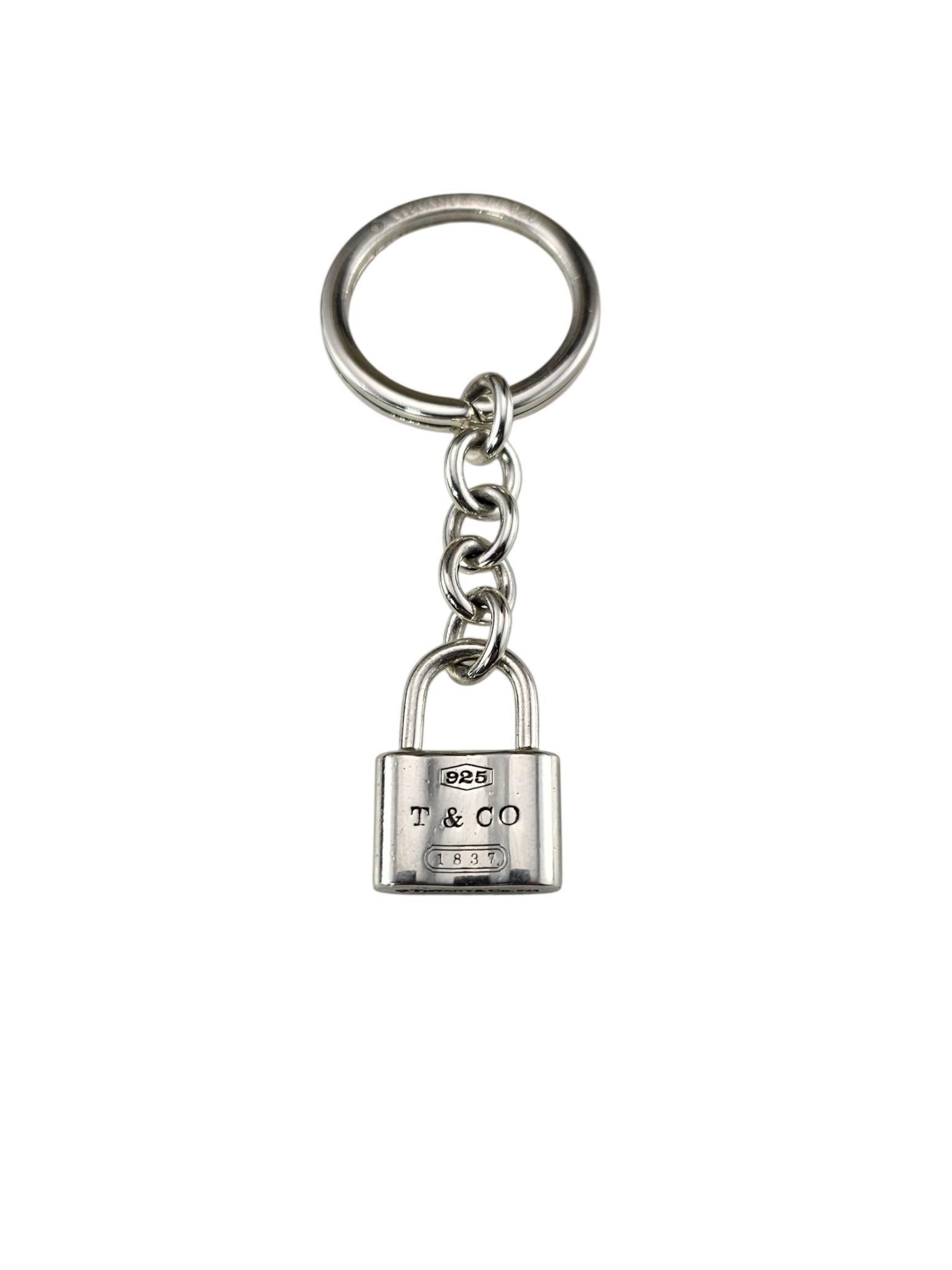 Tiffany & Co. Sterling Silver 1837 Padlock Key Ring #24524