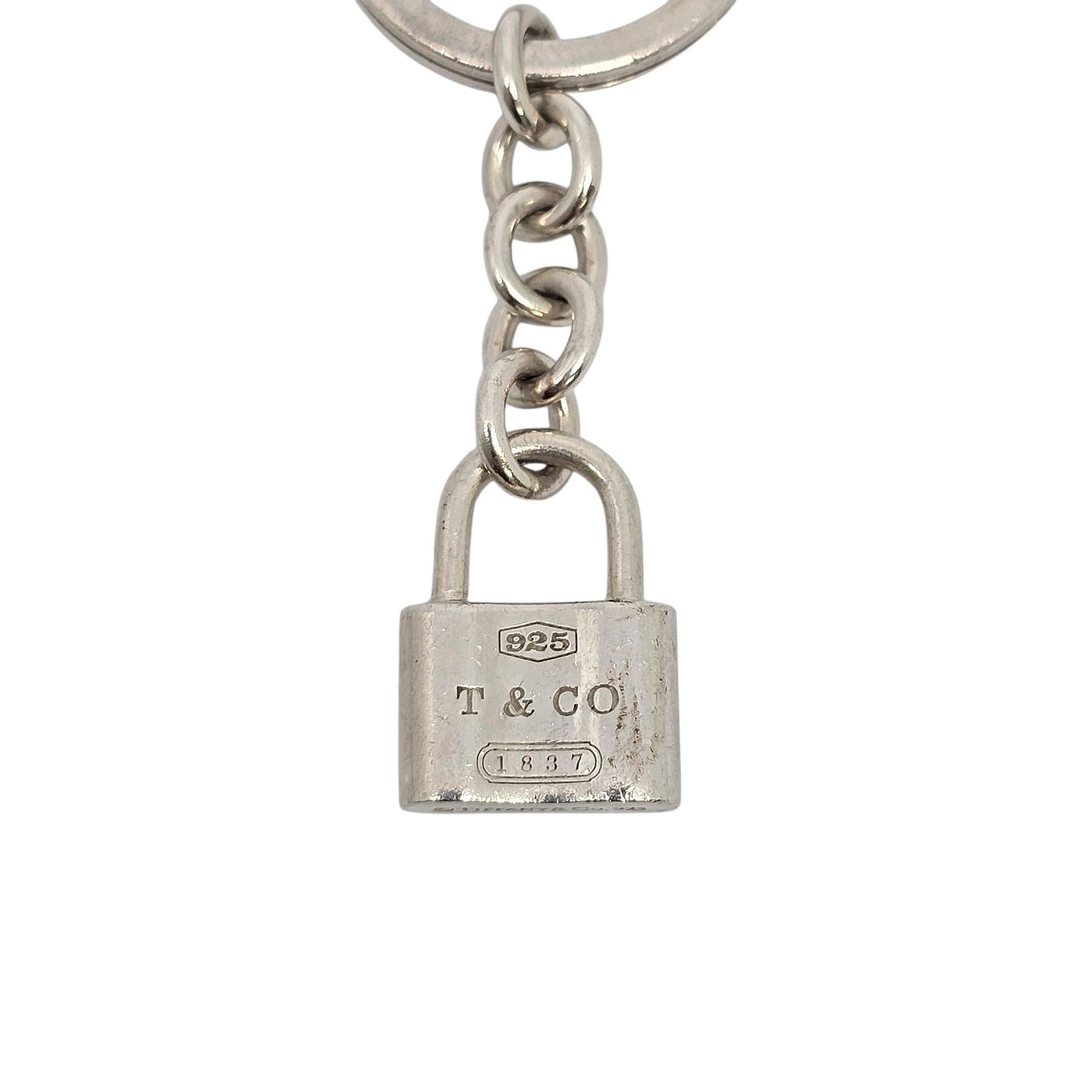 Tiffany & Co Sterling Silver 1837 Padlock Keychain/Key Ring #21830 For Sale 1