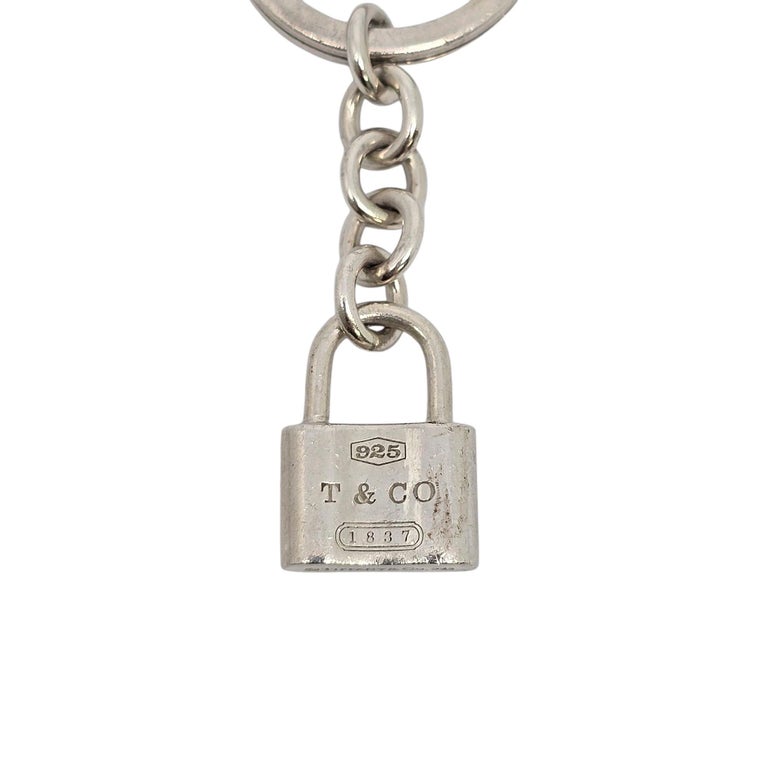 Tiffany and Co Sterling Silver 1837 Padlock Keychain/Key Ring