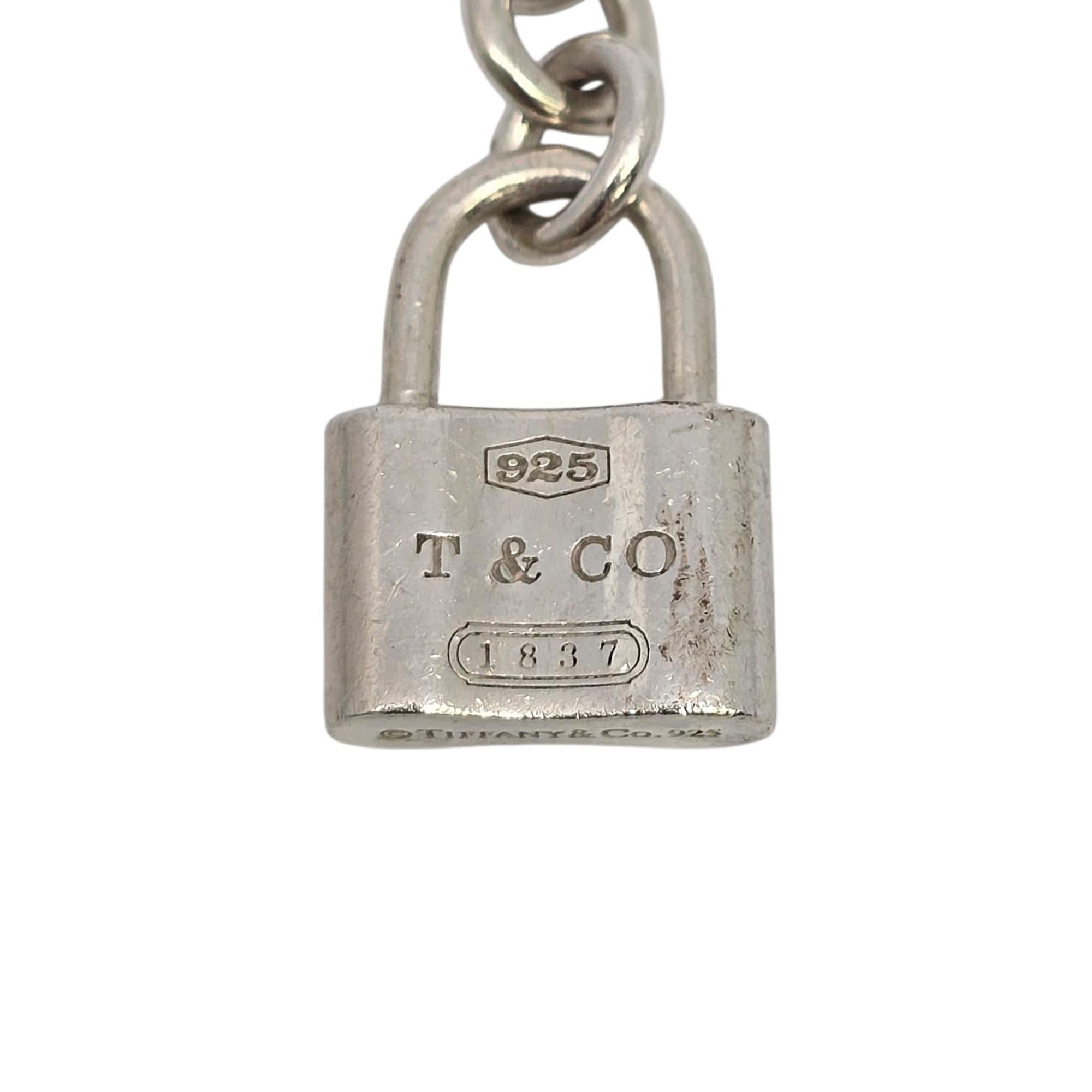 Tiffany & Co Sterling Silver 1837 Padlock Keychain/Key Ring #21830 For Sale 4