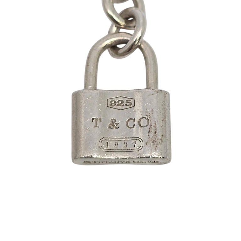 Tiffany and Co Sterling Silver 1837 Padlock Keychain/Key Ring