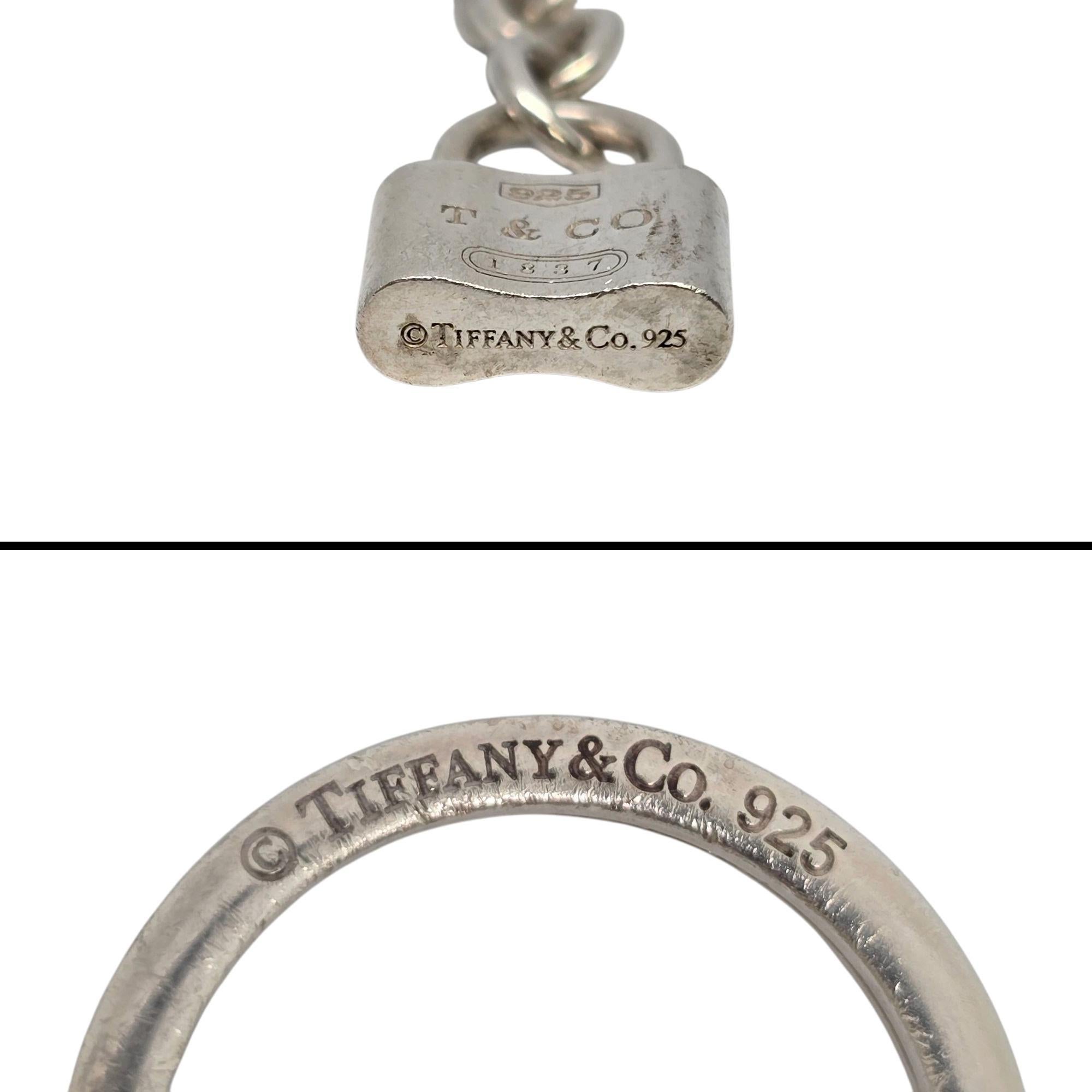 Tiffany & Co Sterling Silver 1837 Padlock Keychain/Key Ring #21830 For Sale 5