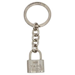 Tiffany & Co Sterling Silver 1837 Padlock Keychain/Key Ring #21830