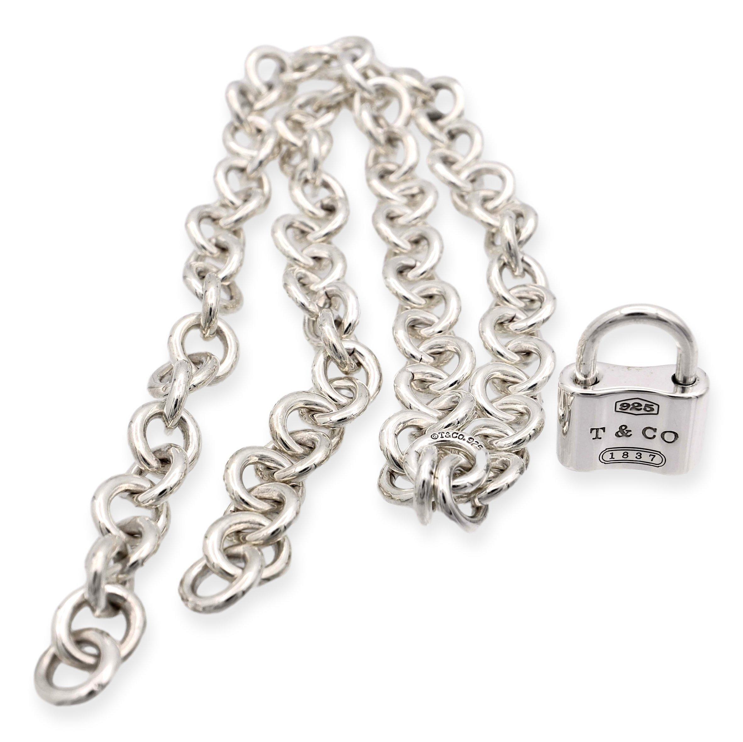 tiffany silver lock necklace