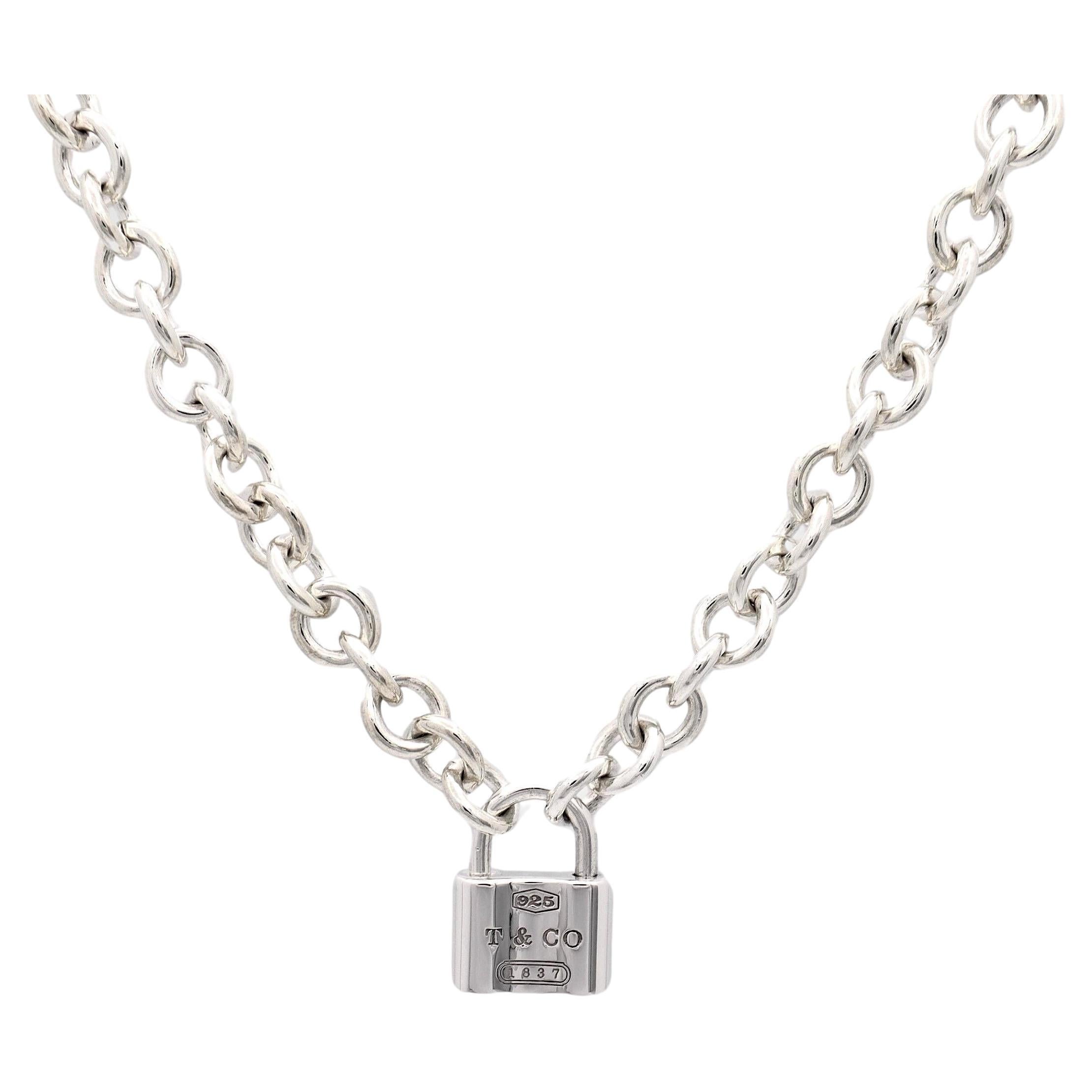 Tiffany & Co. Sterling Silver 1837 Padlock Link Necklace