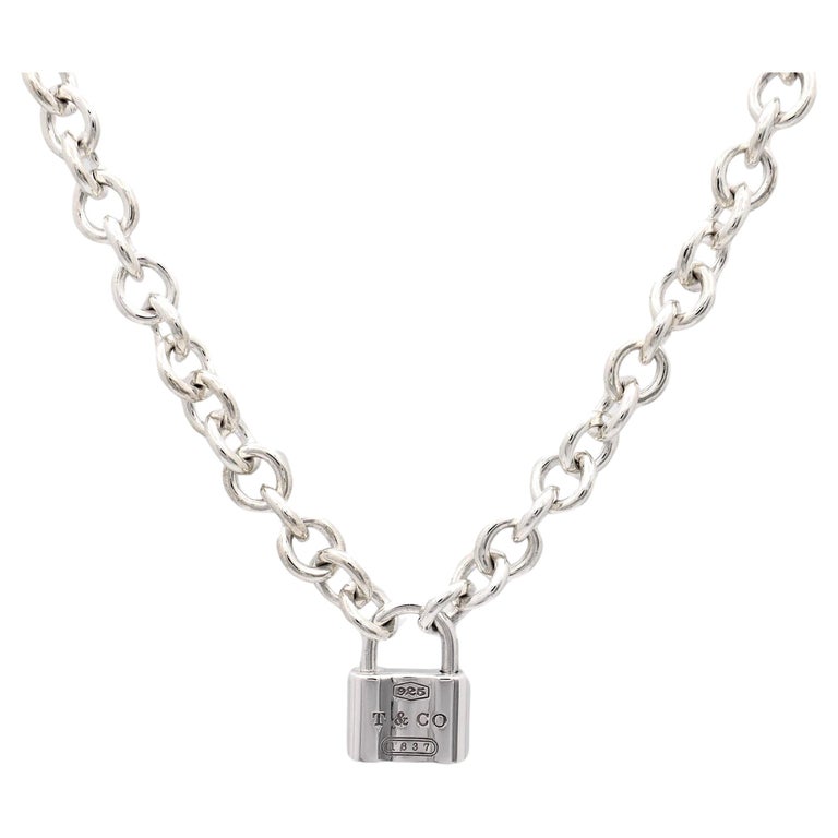 Tiffany and Co. Sterling Silver 1837 Padlock Link Necklace For Sale at  1stDibs