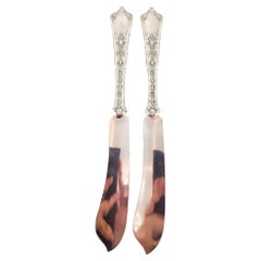 Tiffany & Co Sterling Silver 1872 Set of 2 Persian Fish Knives #18698