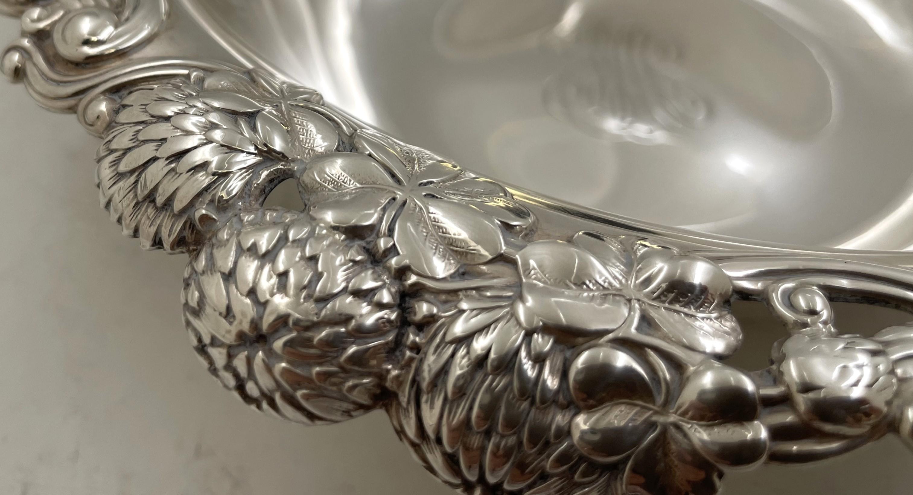 Late 19th Century Tiffany & Co. Sterling Silver 1898 Clover Bowl in Art Nouveau Style For Sale