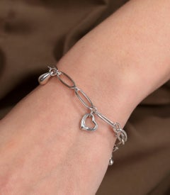 Tiffany & Co. Sterling Silver 18cm Elsa Peretti 5 Charm Bracelet