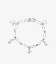 Tiffany & Co. Sterling Silver 18cm Elsa Peretti 5 Charm Bracelet