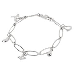 Tiffany & Co. Sterling Silver 18cm Elsa Peretti 5 Charm Bracelet