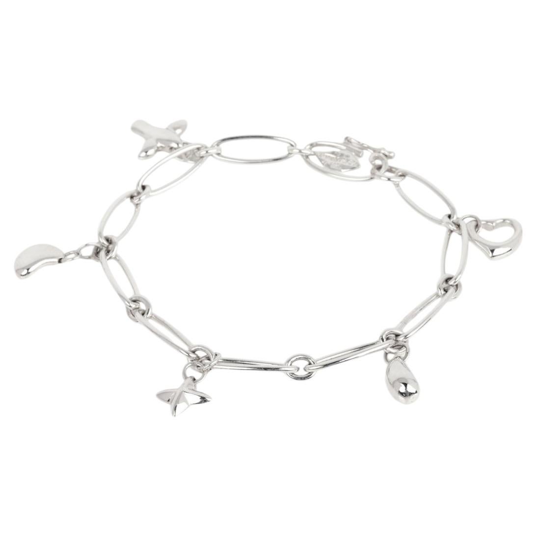 Tiffany & Co. Sterling Silver 18cm Elsa Peretti 5 Charm Bracelet