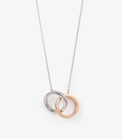 Tiffany & Co. Sterling Silver 18ct Rose Gold 1837 Interlinking Necklace