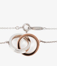 Tiffany & Co. Sterling Silver 18ct Rose Gold 1837 Interlinking Necklace