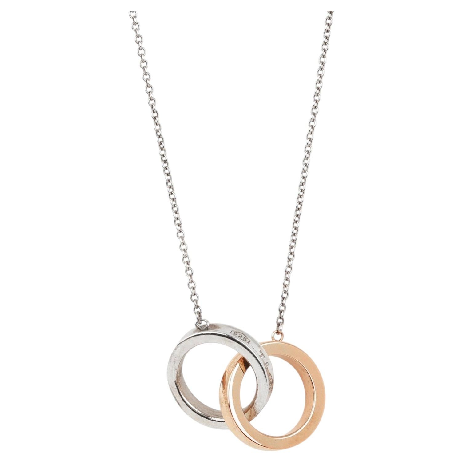Tiffany & Co. Collar entrelazado de plata de ley y oro rosa de 18 ct 1837 en venta