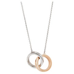Tiffany & Co. Sterling Silver 18ct Rose Gold 1837 Interlinking Necklace