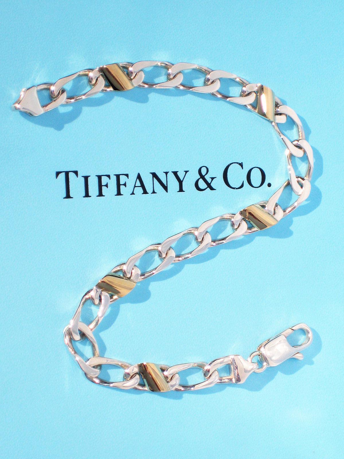 Tiffany & Co 18K 18Ct Gold Sterling Silver Link Bracelet. Surely the most beautiful bracelet Tiffany have ever made, mixing both Silver and Gold together.  Length is 7 3/4 inches.