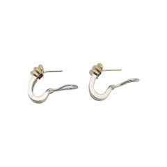 Tiffany & Co Sterling Silver 18K Gold Atlas Earrings #25468