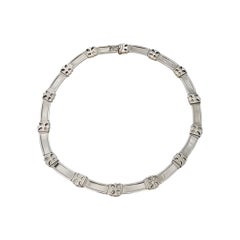 Tiffany & Co Sterling Silver 18K Gold Atlas Necklace/Choker 15.5" #25469