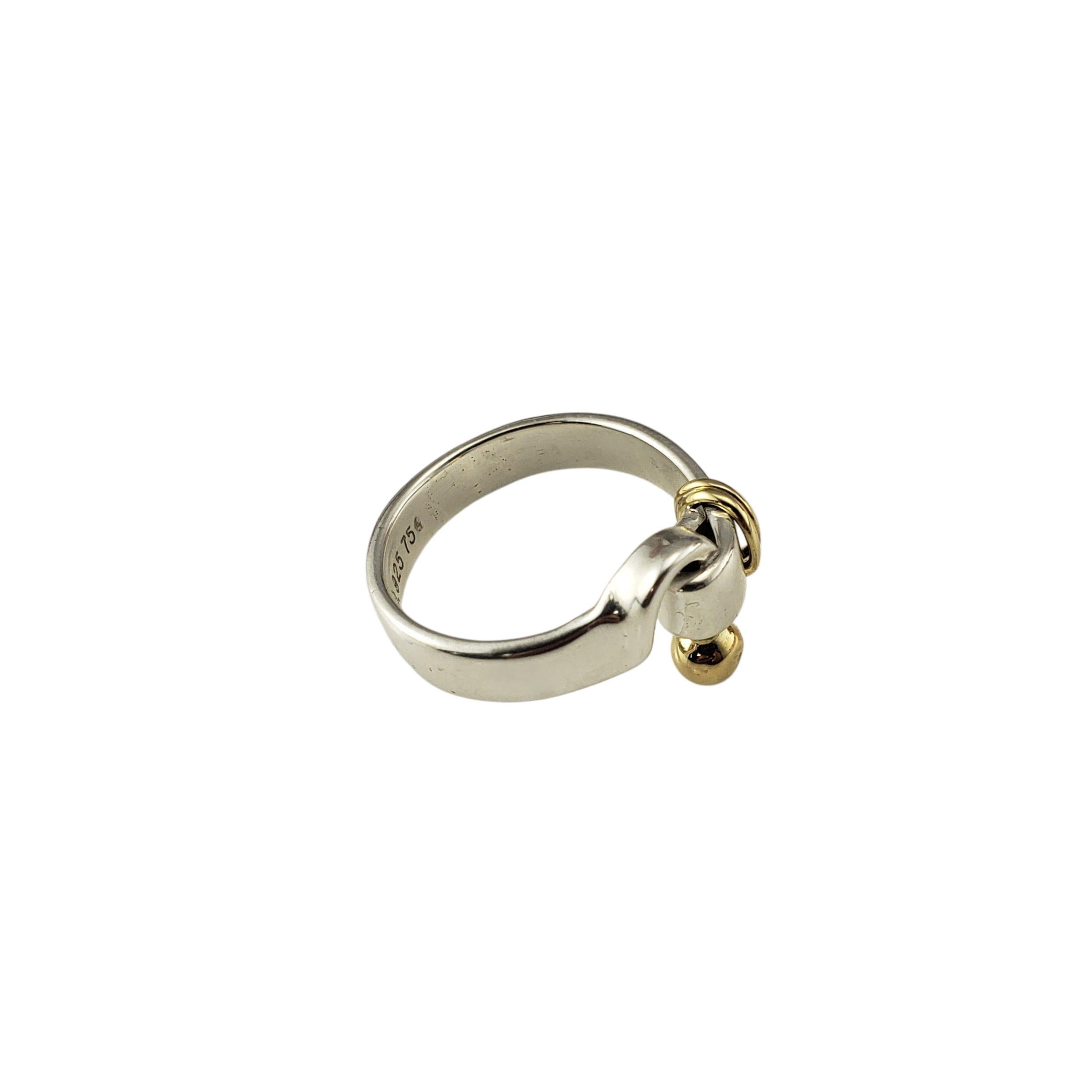 Tiffany & Co. Anneau à crochets en argent sterling et or 18K Taille 5.25-5.5 #22561 Pour femmes en vente