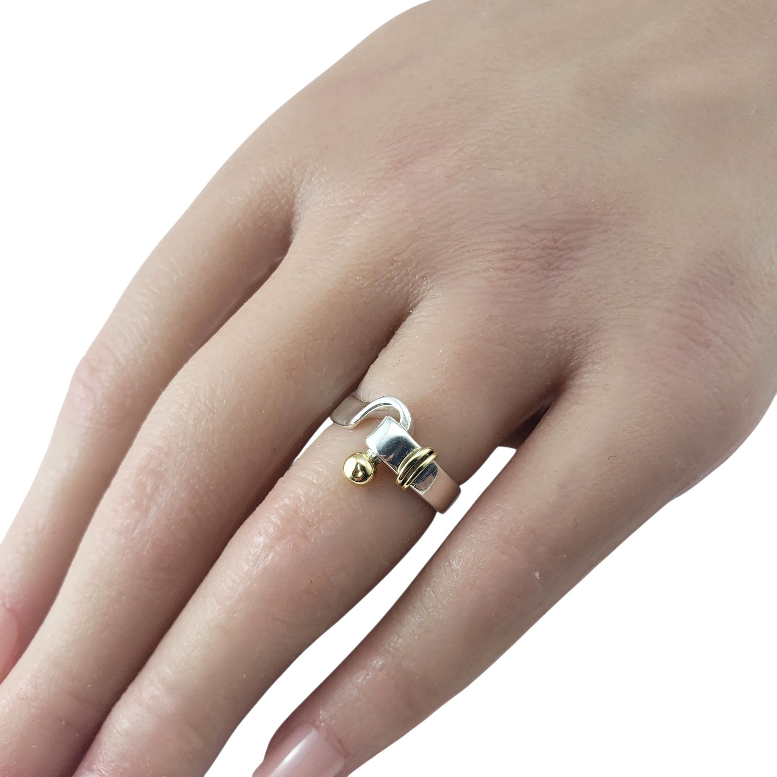 Tiffany & Co. Anneau à crochets en argent sterling et or 18K Taille 5.25-5.5 #22561 en vente 2
