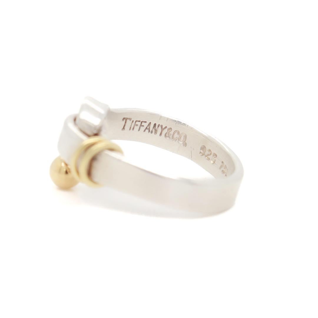 Tiffany & Co. Sterling Silver & 18k Gold Hook & Loop Ring For Sale 7