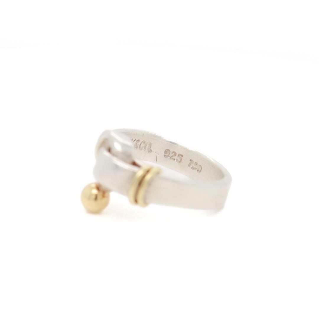 Tiffany & Co. Sterling Silver & 18k Gold Hook & Loop Ring 5
