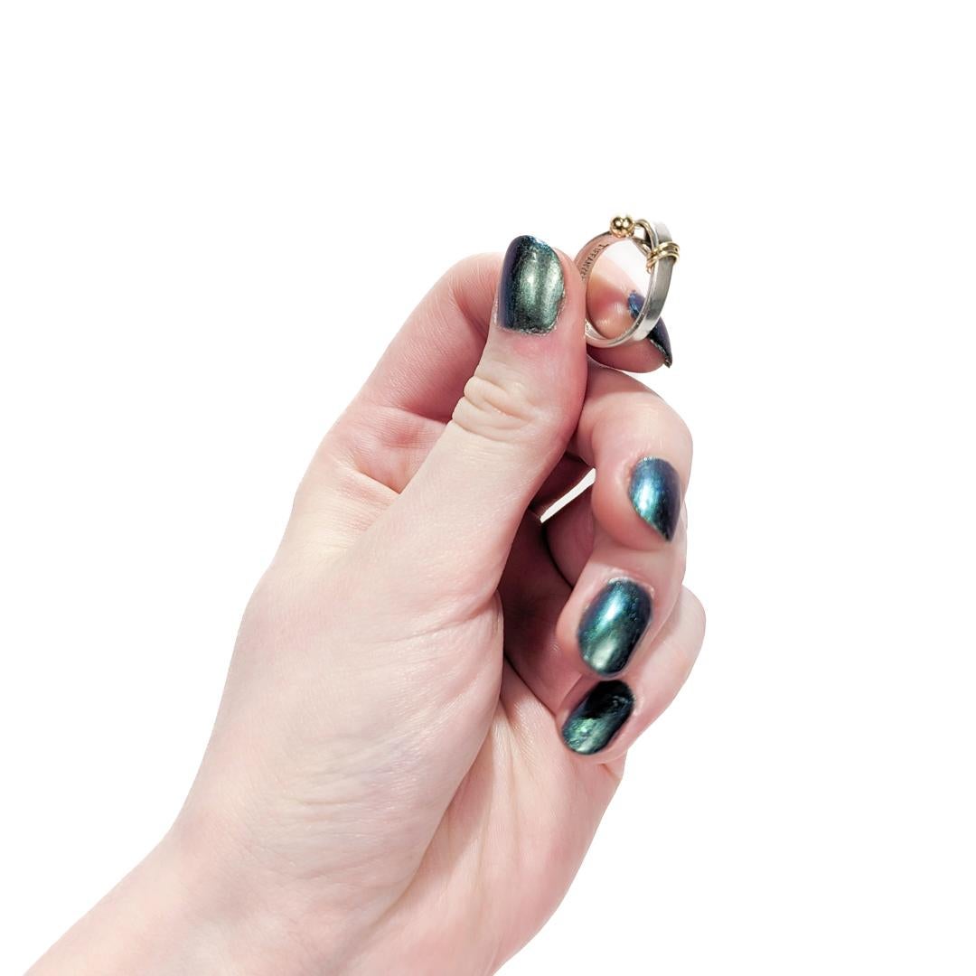 Tiffany & Co. Sterling Silver & 18k Gold Hook & Loop Ring 8