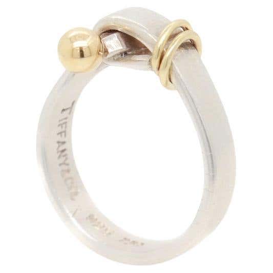 Loop Rings In Silver Tiffany and Co. Sterling Silver and 18k Gold Hook and Loop Ring at ...