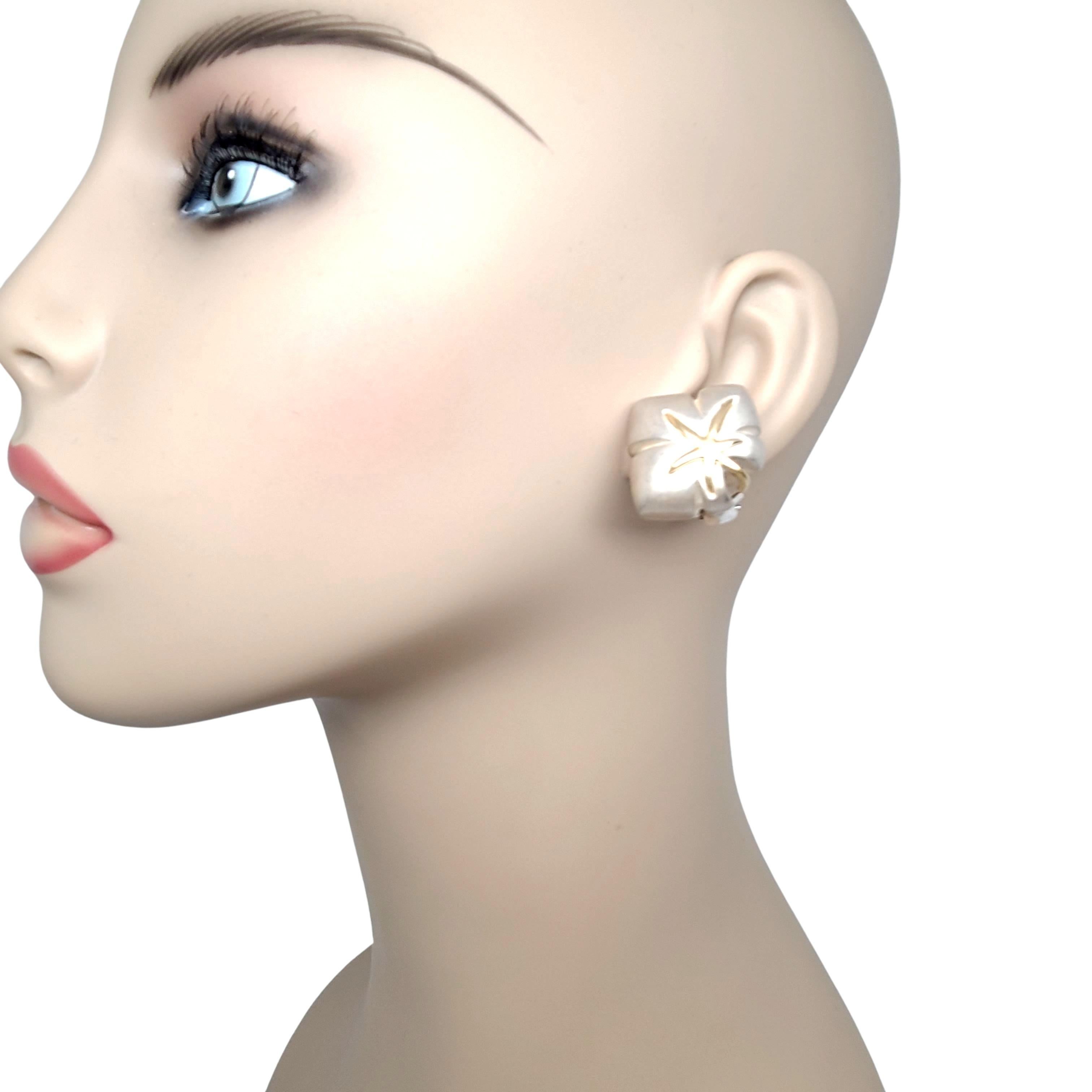 Tiffany & Co. Boucle d'oreille à clip en argent sterling, or 18K, étoile de mer en forme de lierre en vente 4