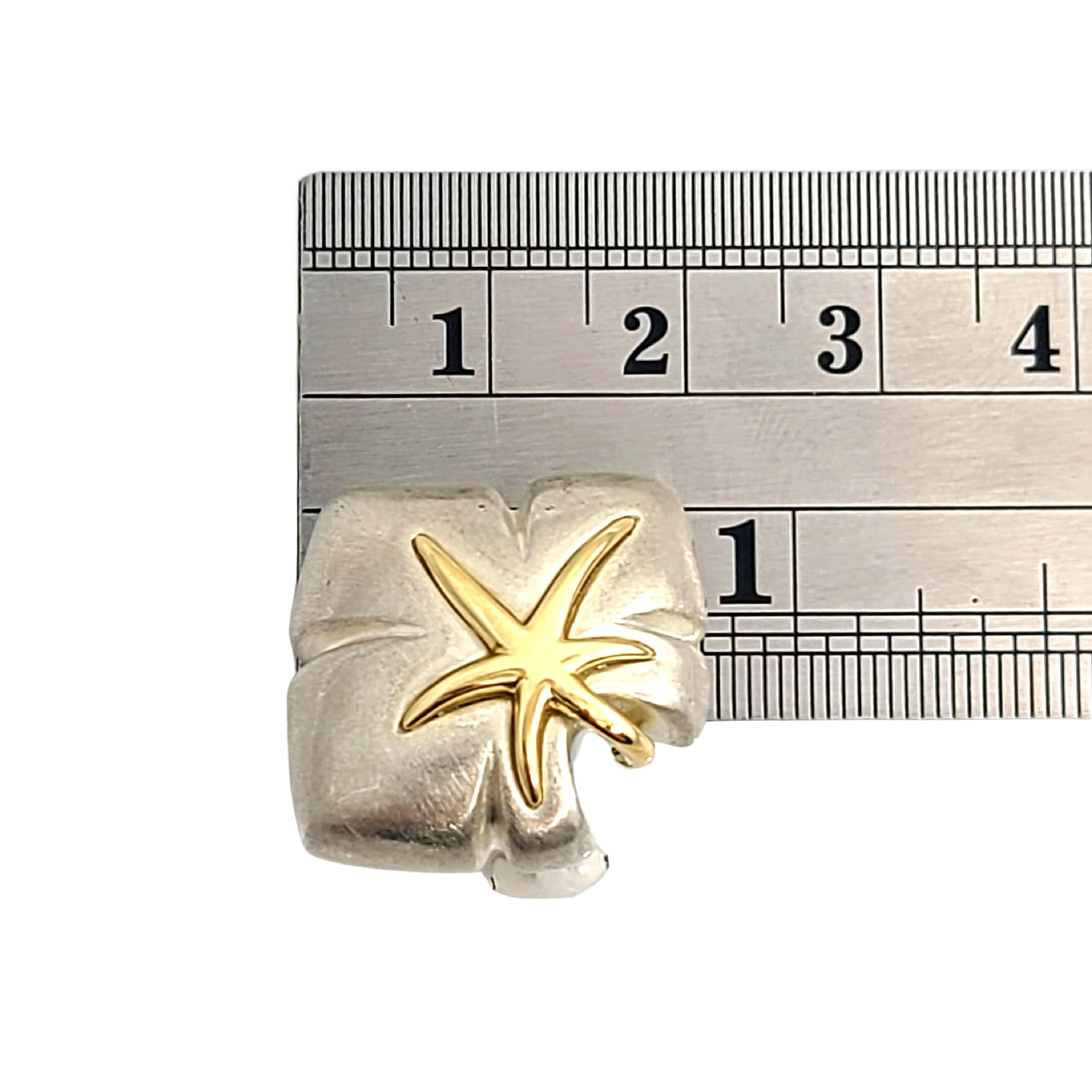 Tiffany & Co. Boucle d'oreille à clip en argent sterling, or 18K, étoile de mer en forme de lierre en vente 5