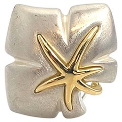 Vintage Tiffany & Co. Sterling Silver 18K Gold Ivy Starfish Single Clip-On Earring