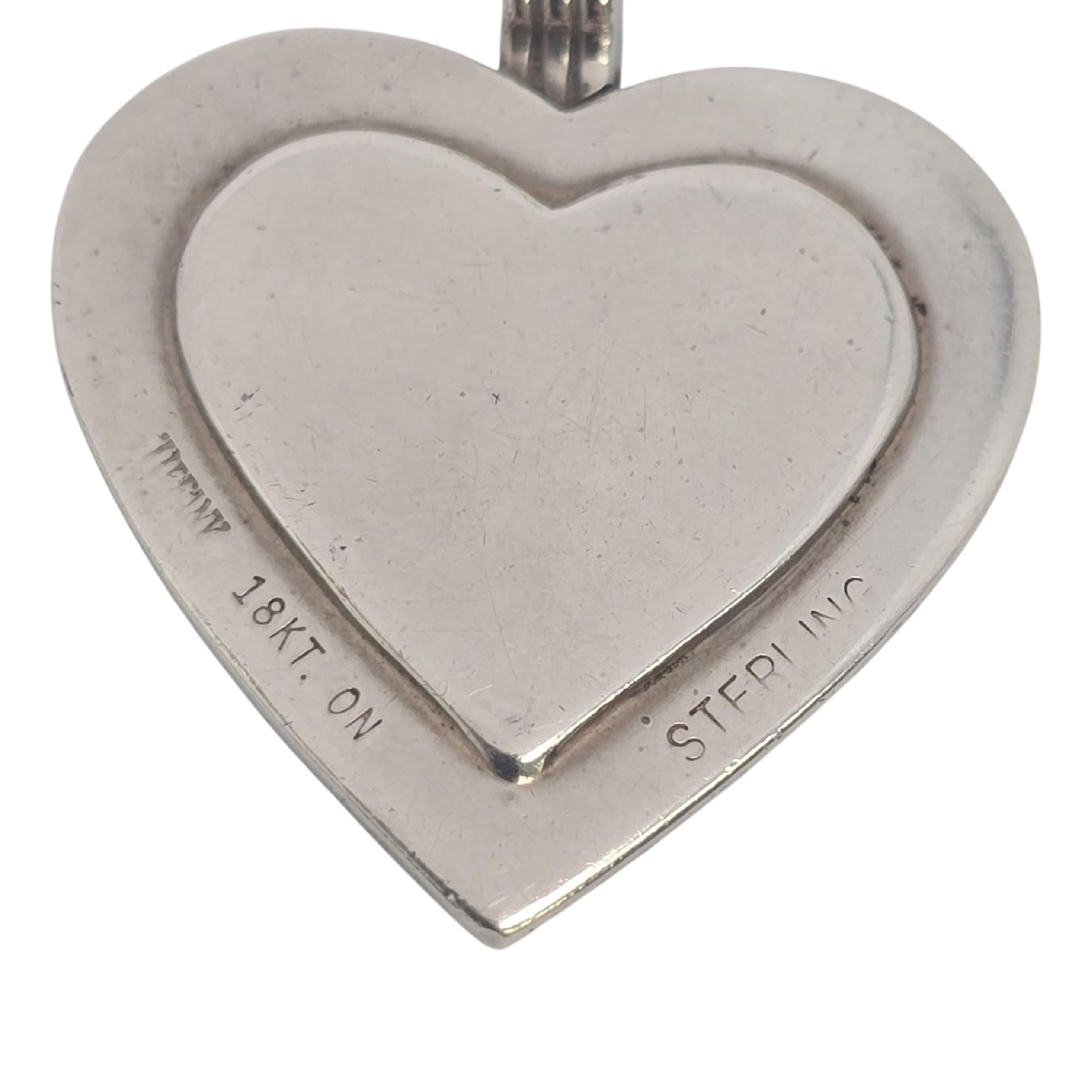 Tiffany & Co. Ciondolo a forma di cuore in argento sterling placcato oro 18 carati #22457 in vendita 1