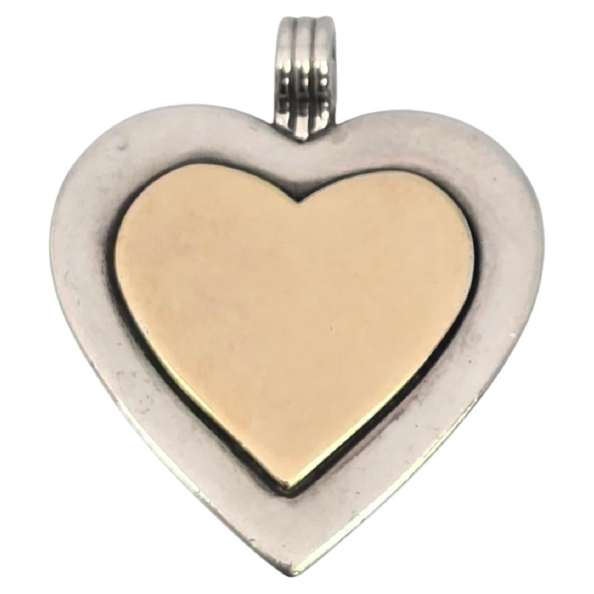 Tiffany & Co. Ciondolo a forma di cuore in argento sterling placcato oro 18 carati #22457 in vendita