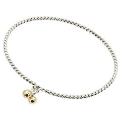 Tiffany & Co. Sterling Silver & 18K Gold Twist Bangle Bracelet
