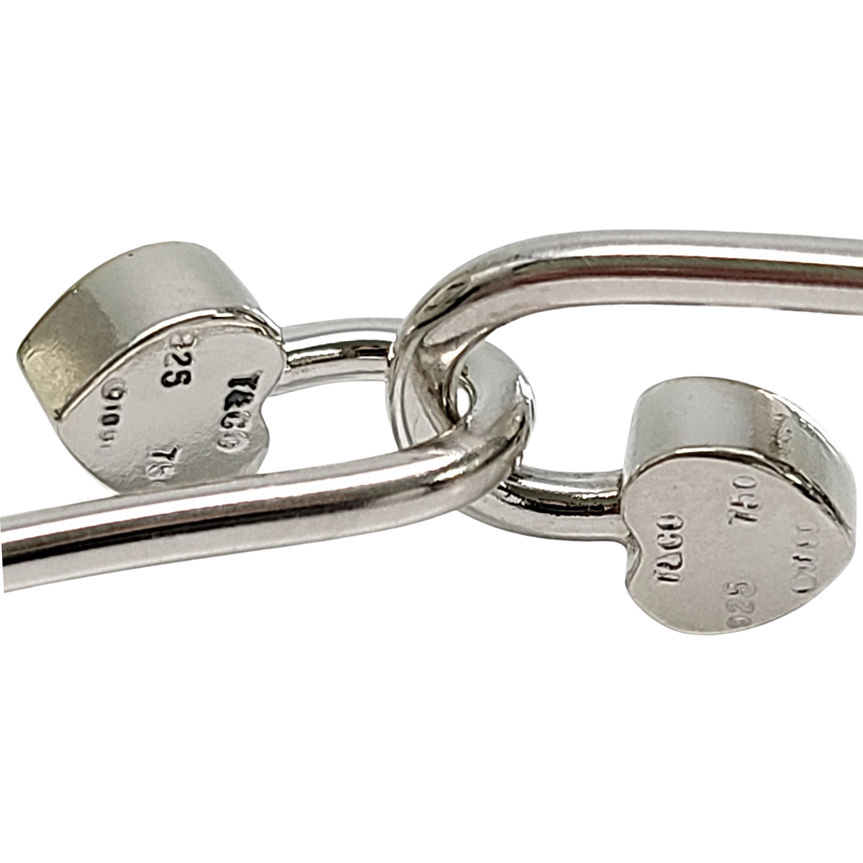 Tiffany & Co Sterling Silver 18K Yellow Gold Accent Double Heart Hook Bracelet 1