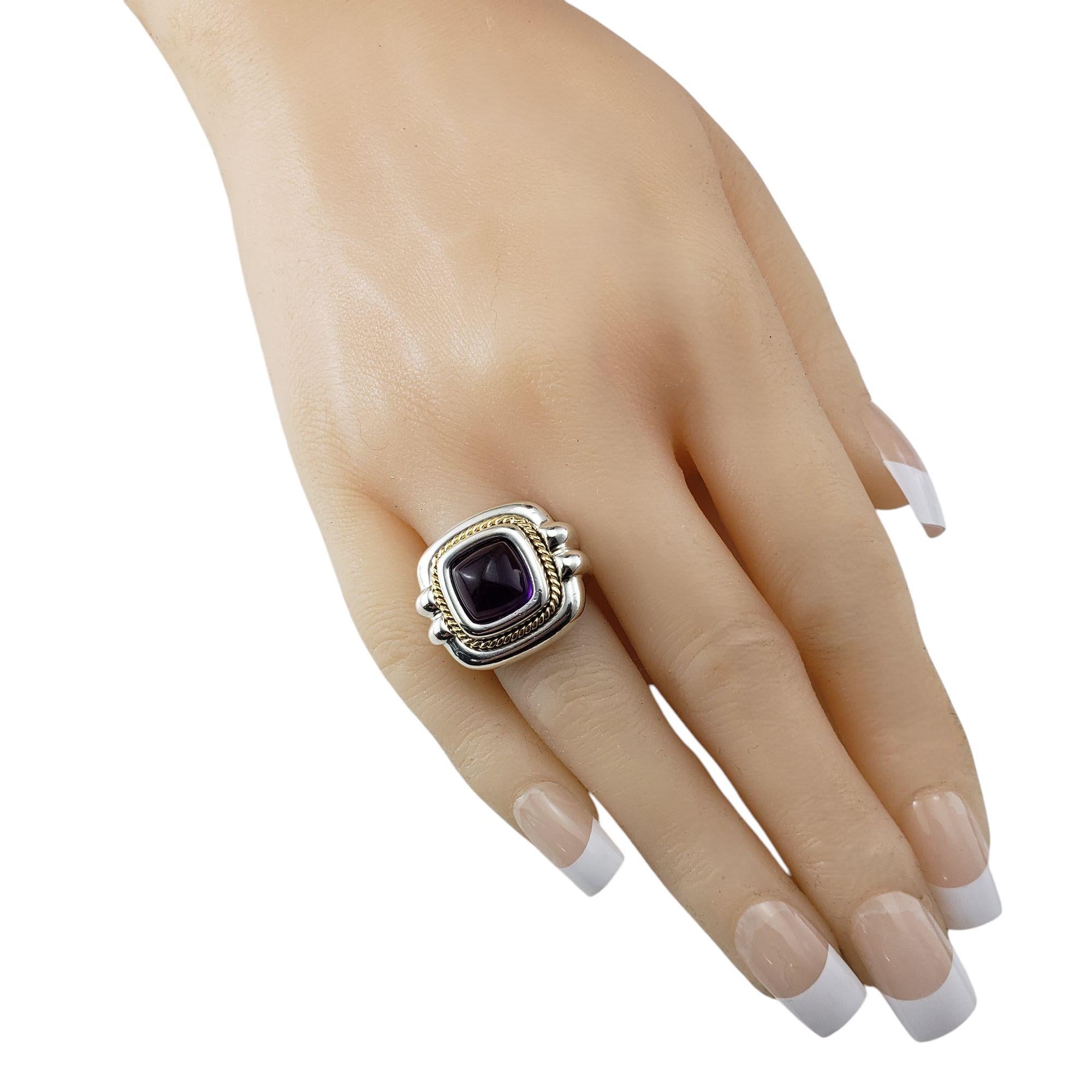 Tiffany & Co. Sterling Silver & 18K Yellow Gold Amethyst Ring Size 4.75-5 #21179 For Sale 1