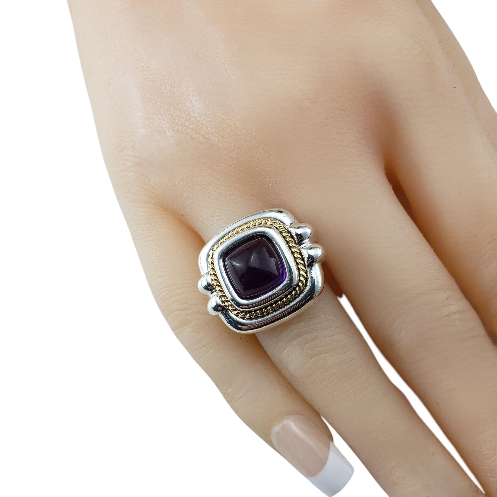 Tiffany & Co. Sterling Silver & 18K Yellow Gold Amethyst Ring Size 4.75-5 #21179 For Sale 2