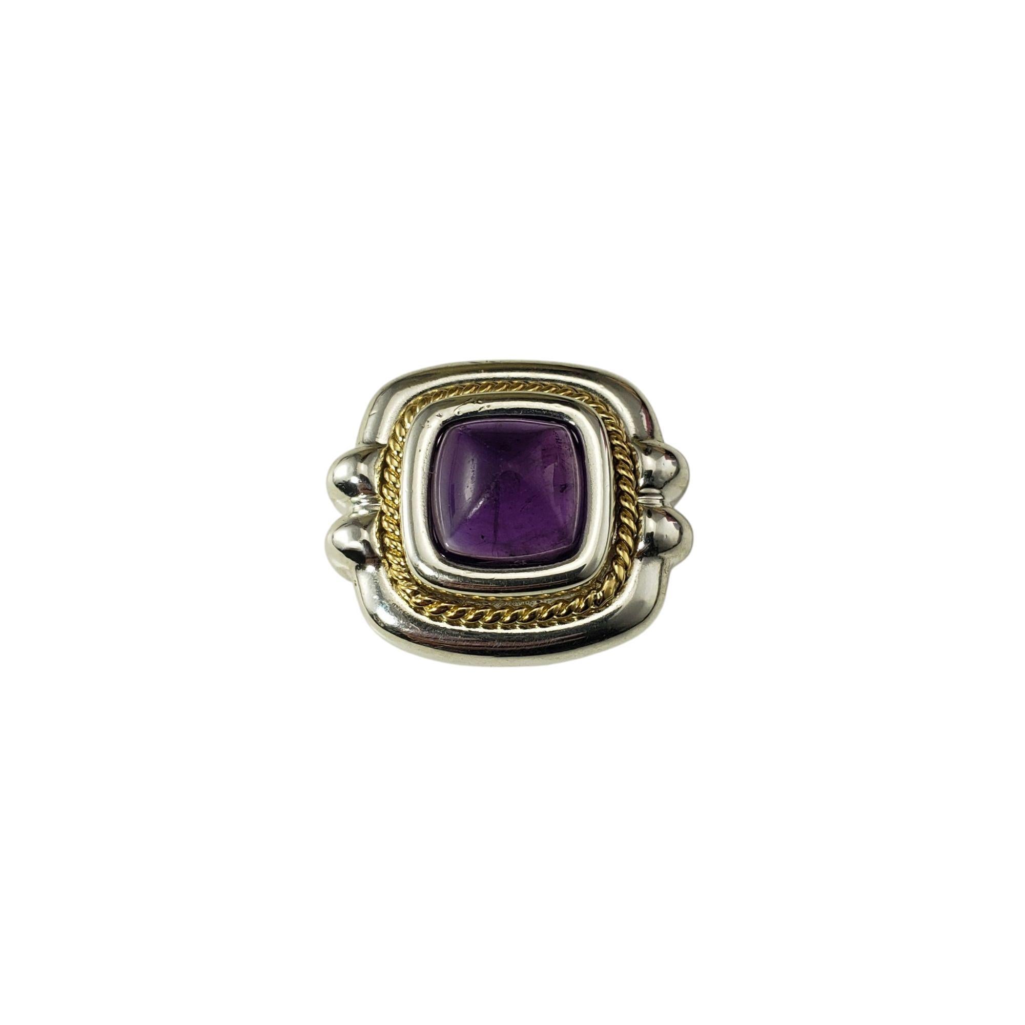 Tiffany & Co. Sterling Silver & 18K Yellow Gold Amethyst Ring Size 4.75-5 #21179
