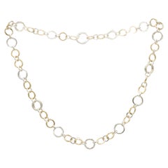 Tiffany & Co Sterling Silver & 18K Yellow Gold Circle Chain Link Necklace