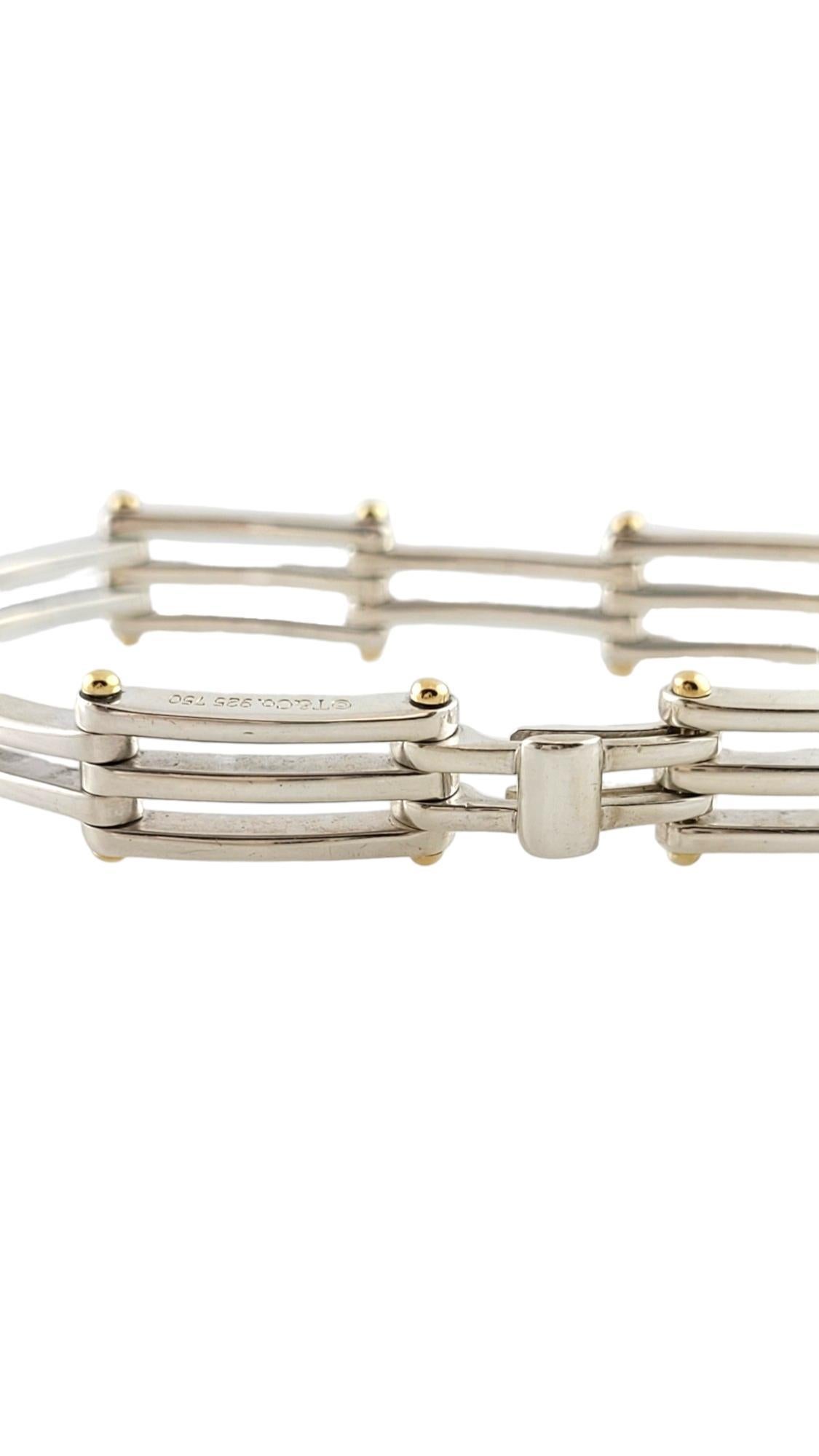 Tiffany & Co Sterling Silver & 18K Yellow Gold Gate Link Bracelet #20277 In Good Condition In Washington Depot, CT